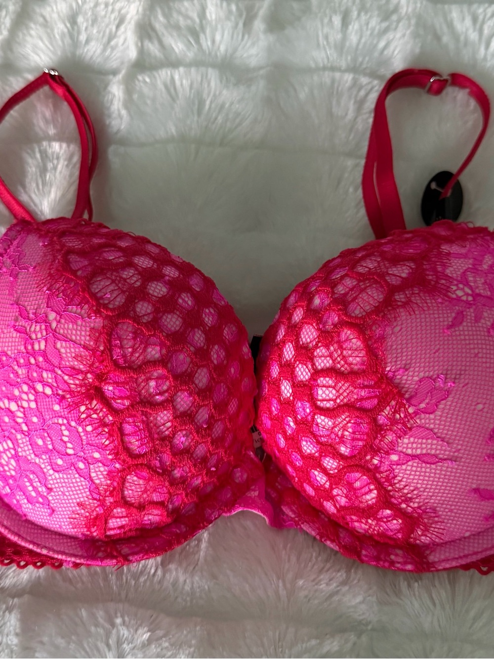 Victoria’s Secret Bombshell Add 2 Cups Push Up Bra 32A Pink Lace NWT